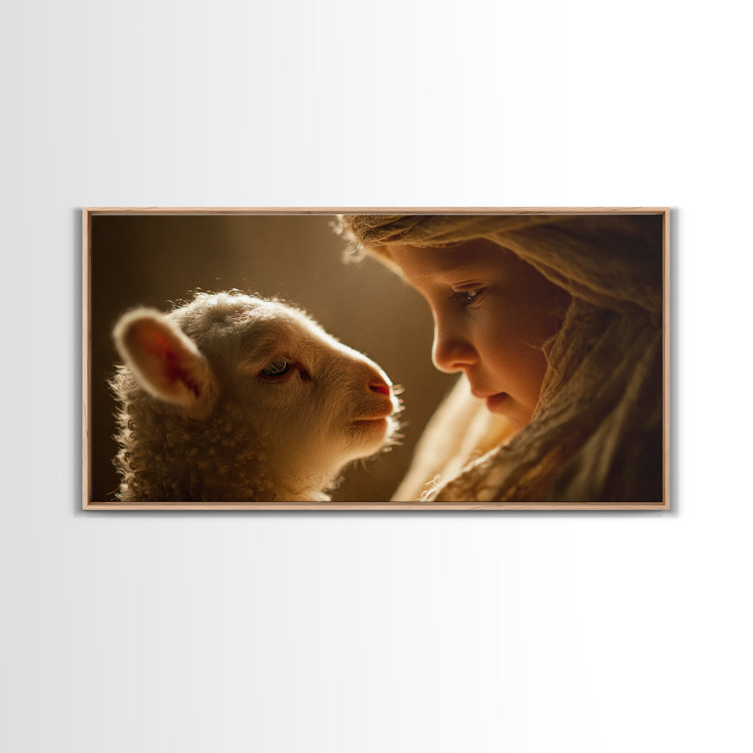 Tender Light – Framed Canvas Print – Christian Wall Art – Jesus Painting – Christian Art Canvas – Christian Gift – Christmas Art – Christia