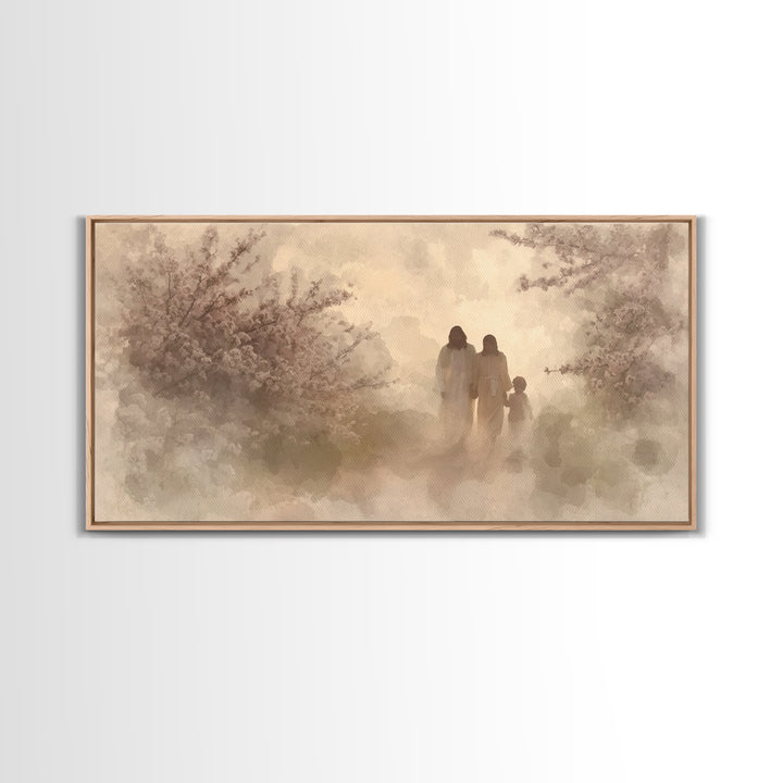 Walking In Light – Framed Canvas Print – Christian Wall Art – Christian Art Canvas – Jesus Painting – Christian Decorations – Christian Chr