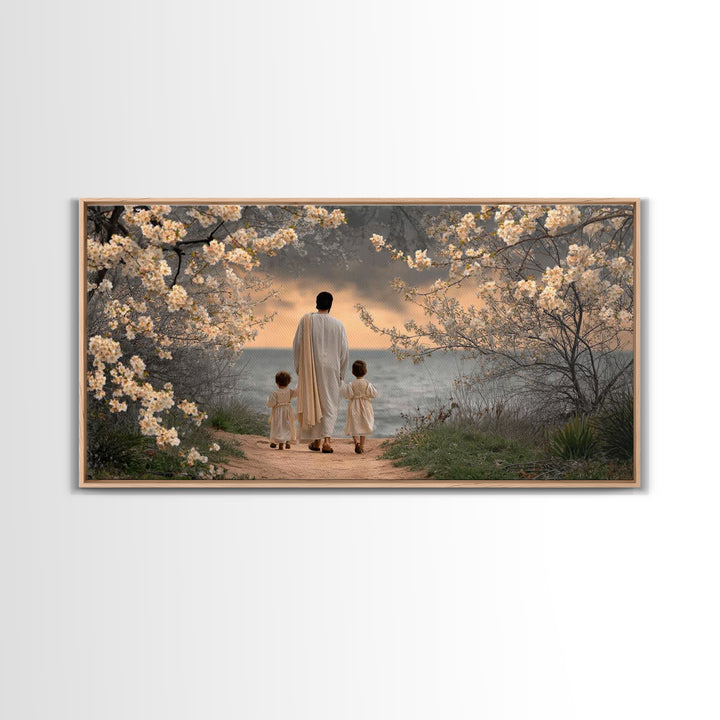 Dawn Journey – Framed Canvas Print – Christian Wall Art – Christian Art Canvas – Jesus Painting – Christian Art Work – Large Christian Pain