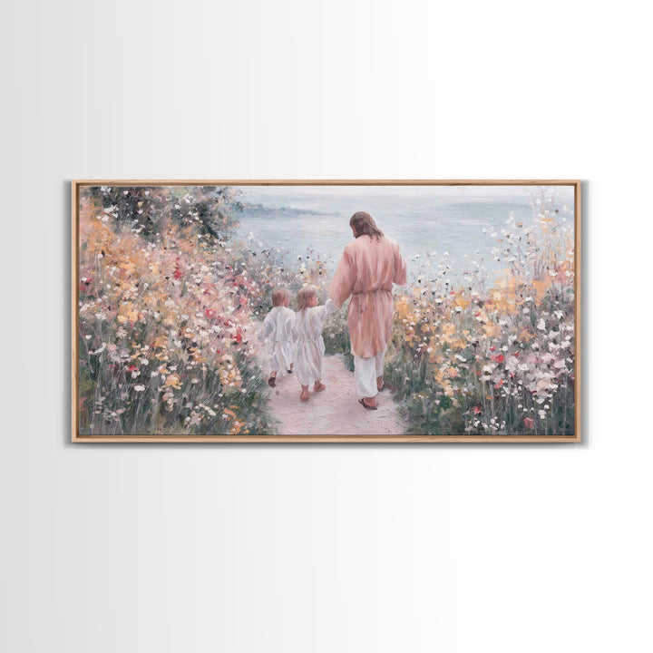 Meadow Grace – Framed Canvas Print – Christian Wall Art – Christian Art Canvas – Jesus Painting – Christian Gift Ideas – Minimalist Christi