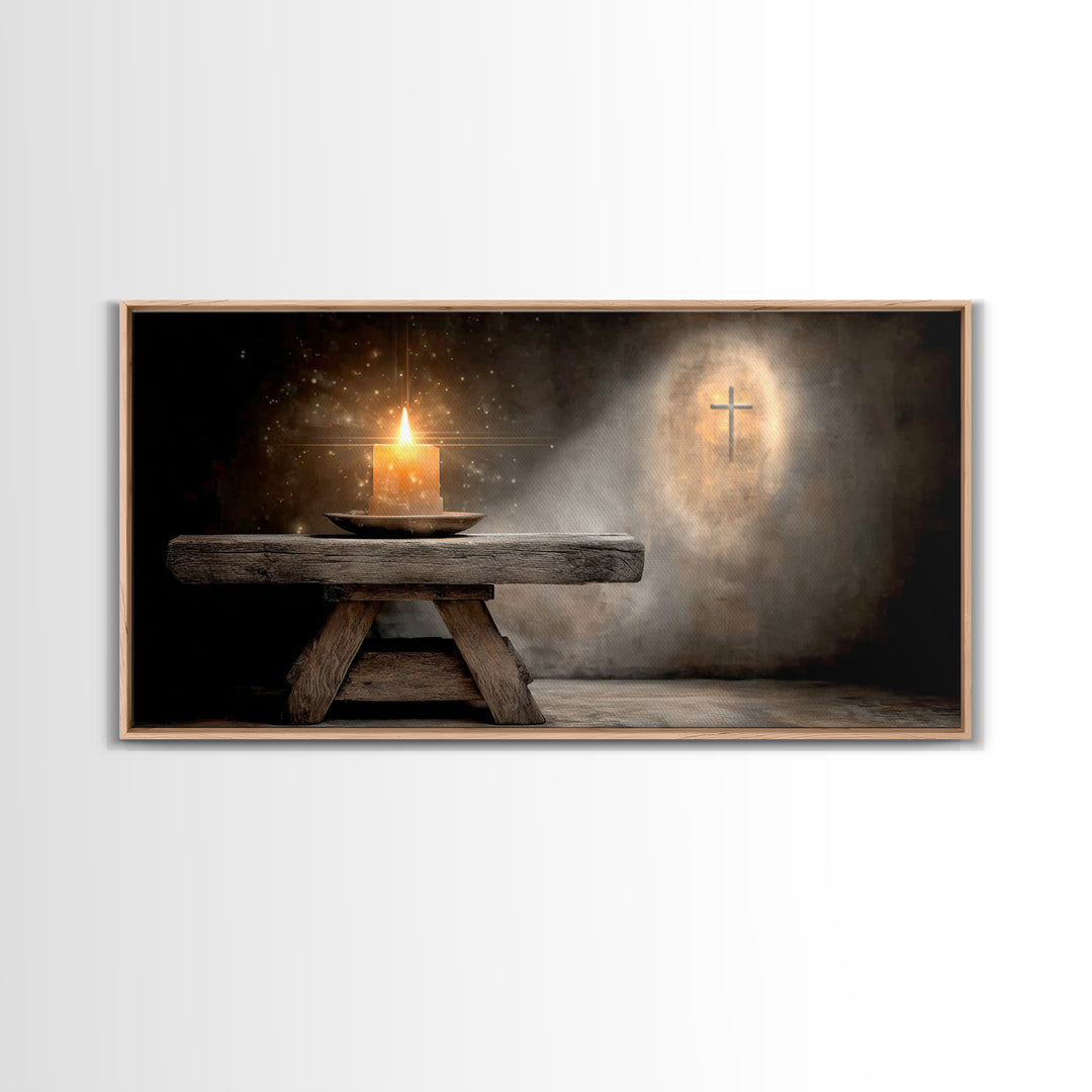 Sacred Ember – Framed Canvas Print – Christian Art Canvas – Christian Wall Art – Christmas Art – Christian Decoration – Christian Gift Idea