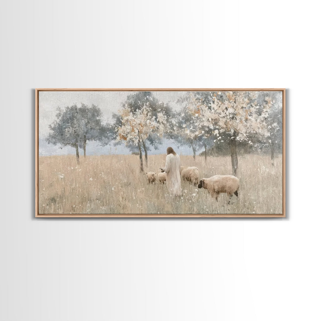 Fields Of Mercy – Framed Canvas Print – Christian Art Canvas – Christian Wall Art – Jesus Painting – Vintage Christian Art – Christian Chri
