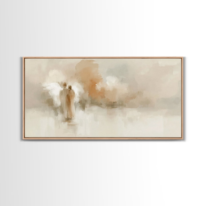 Heavenly Whispers | Framed Canvas Print | Christian Art Canvas | Minimalist Christian Art | Abstract Christian Art | Christian Wall Art