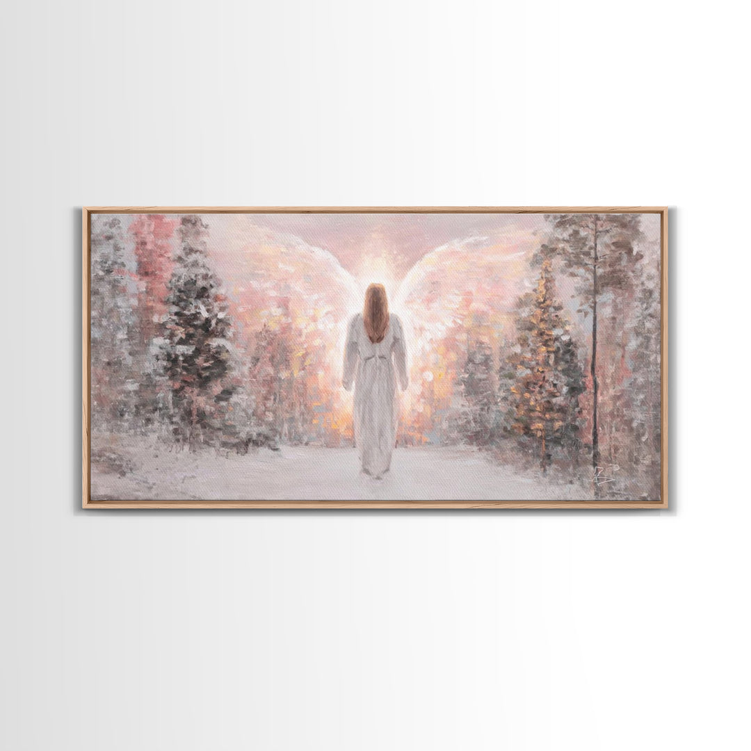 Radiant Messenger | Framed Canvas Print | Christian Wall Art | Angel Art | Christian Art Canvas | Christmas Art | Unique Christian Art