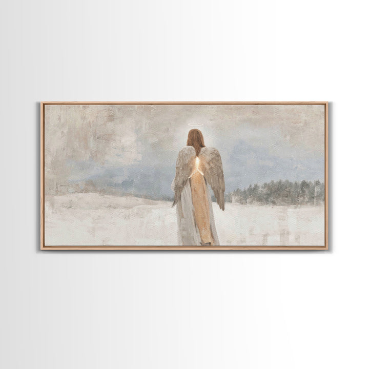 Angel Of Stillness | Framed Canvas Print | Christian Art Canvas | Minimalist Christian Art | Christian Wall Art | Subtle Christian Art | Ch