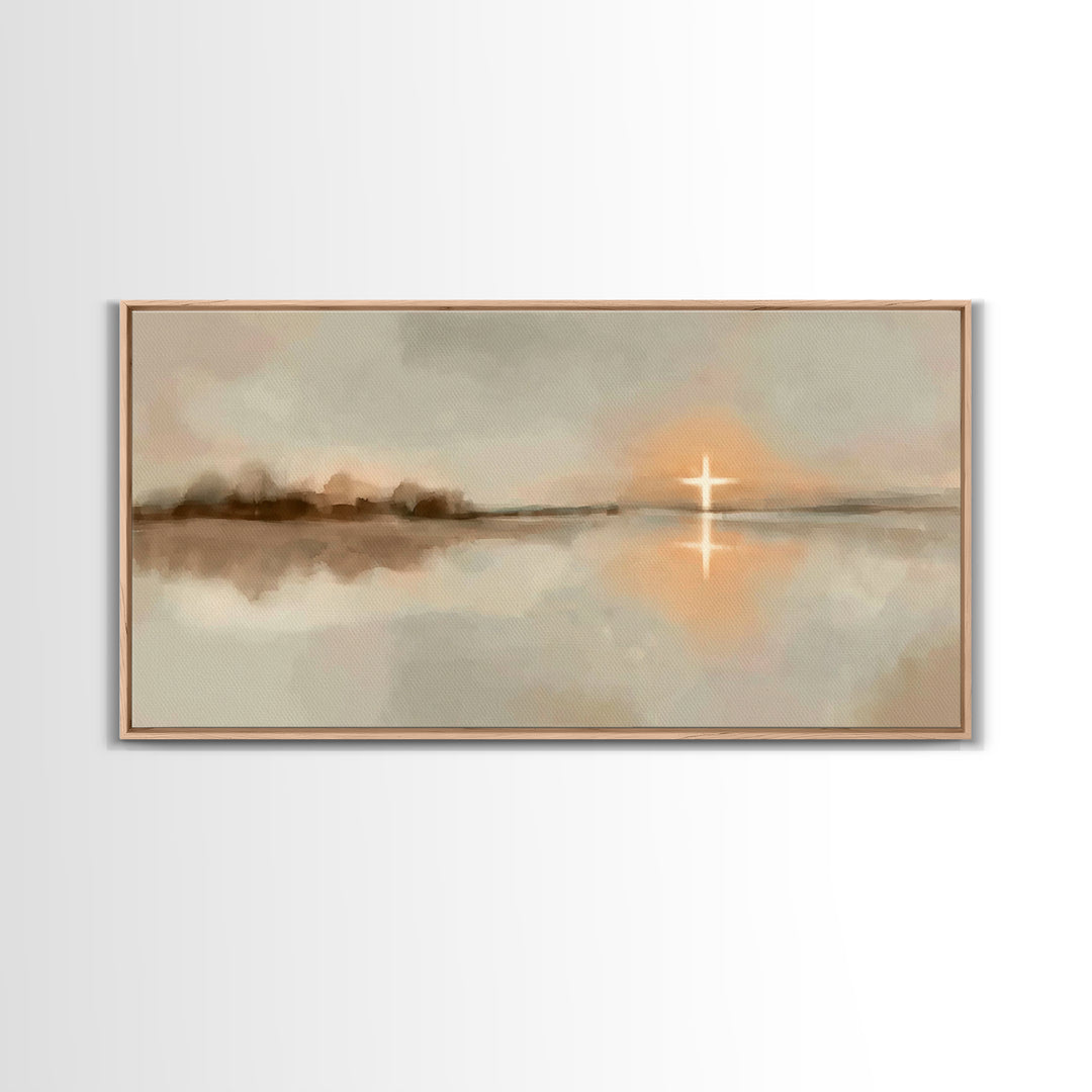 Horizon Of Hope | Framed Canvas Print | Christian Christmas Art | Christian Art Canvas | Modern Christian Art | Christian Wall Art | Christ