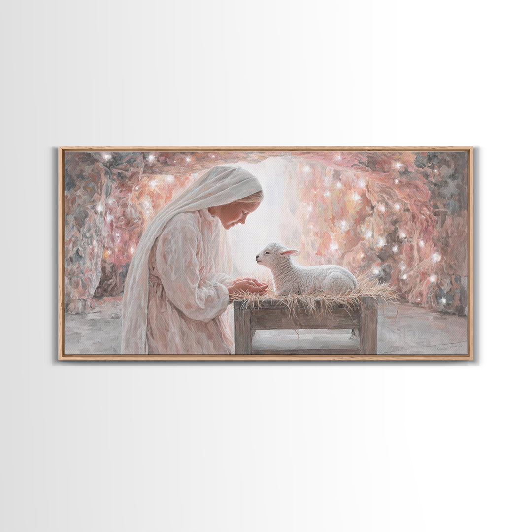 Heaven’s Quiet Gift – Framed Canvas Print – Christian Art Canvas – Christian Painting – Christian Wall Art – Christmas Art