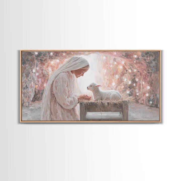 Heaven’s Quiet Gift – Framed Canvas Print – Christian Art Canvas – Christian Painting – Christian Wall Art – Christmas Art