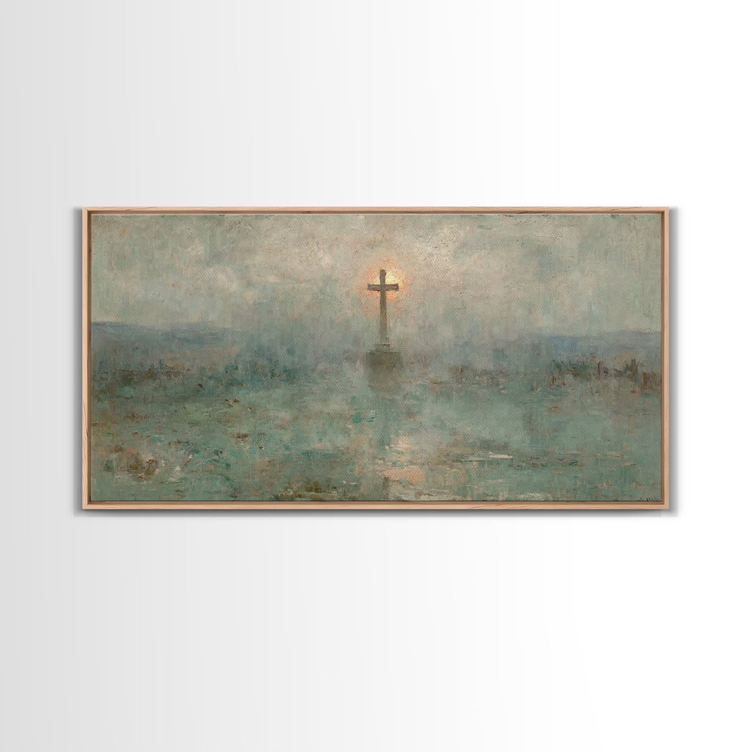 Eternal Morning Cross – Framed Canvas Print – Christian Art Canvas – Christian Wall Art – Christian Art – Christian Painting