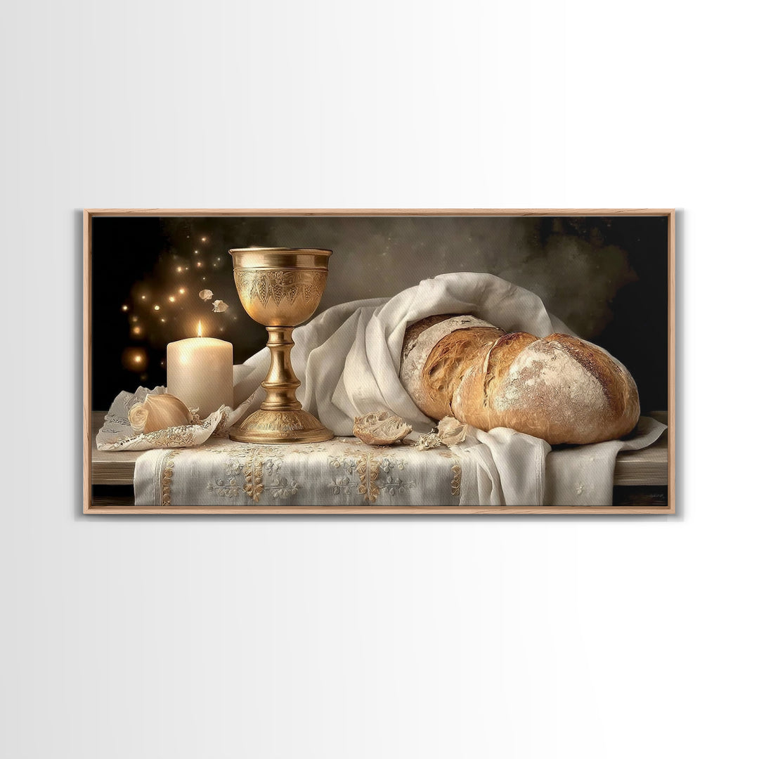 Sacred Communion Peace – Framed Canvas Print – Christian Art – Christian Wall Art – Christian Art Canvas – Christian Decoration