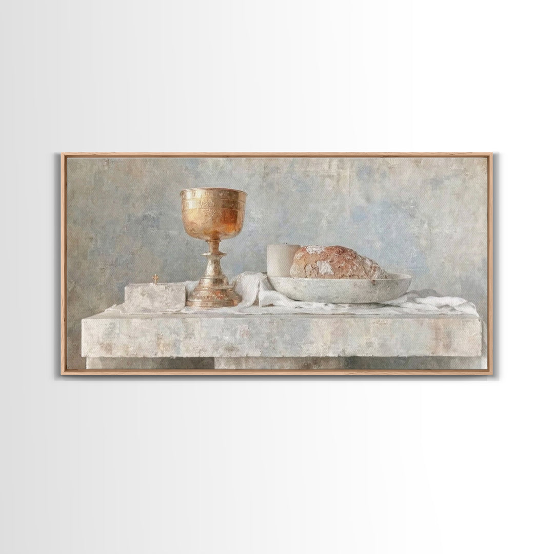 Bread Of Grace – Framed Canvas Print – Christian Wall Art – Christian Art Canvas – Christian Art – Minimalist Christian Art