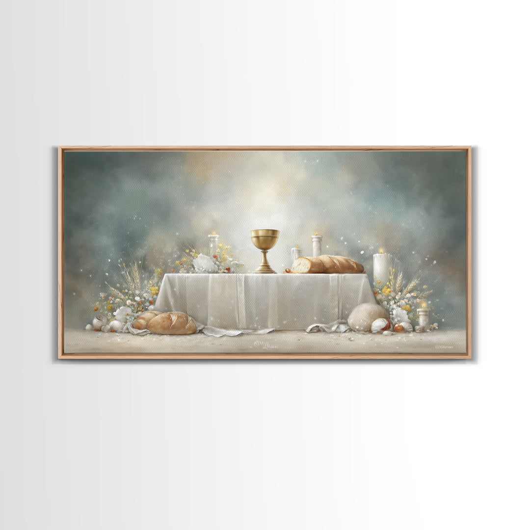 Eternal Feast Glow – Framed Canvas Print – Christian Wall Art – Christian Art – Christian Art Canvas – Christian Decor