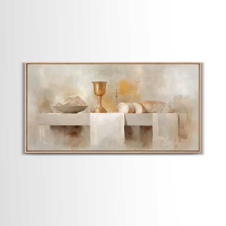 Blessed Table Offering – Framed Canvas Print – Christian Art Canvas – Christian Wall Art – Christian Art – Christian Painting