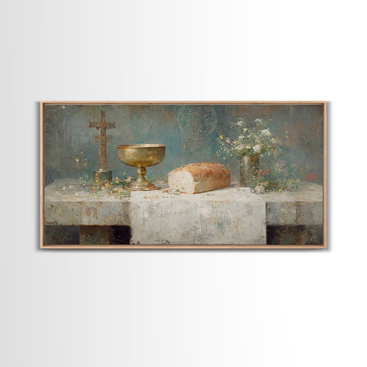 Chalice Of Grace - Framed Canvas Print - Christian Wall Art - Christian Art Canvas - Vintage Christian Art - Christian Painting - Christian