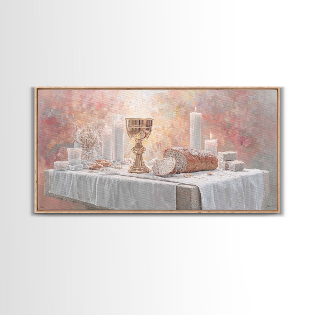 Bread Of Blessing - Framed Canvas Print - Christian Wall Art - Christian Art Canvas - Modern Christian Art - Christian Gift Ideas - Christi