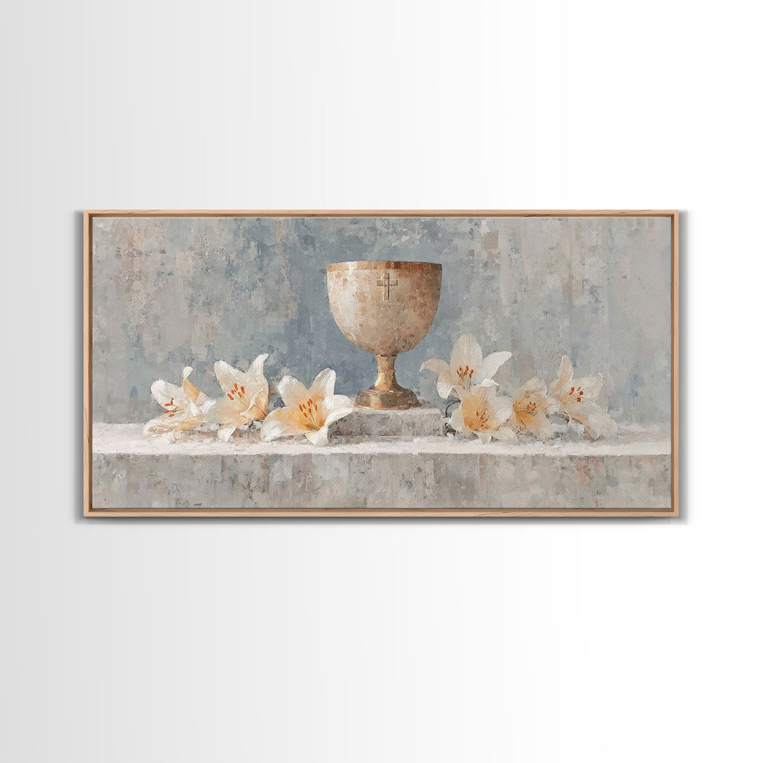 Lily Sanctuary - Framed Canvas Print - Christian Wall Art - Christian Art Canvas - Minimalist Christian Art - Subtle Christian Art - Christ
