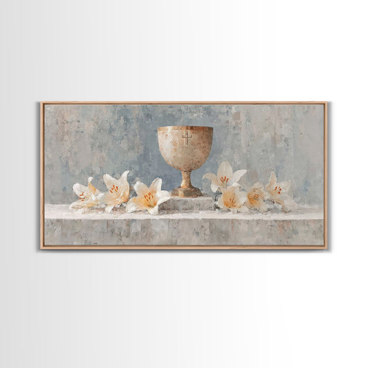 Lily Sanctuary - Framed Canvas Print - Christian Wall Art - Christian Art Canvas - Minimalist Christian Art - Subtle Christian Art - Christ