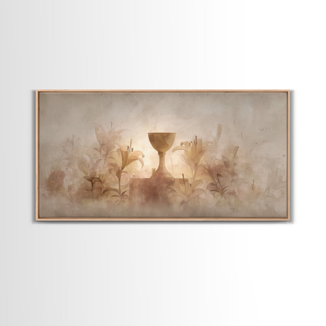 Golden Reverence - Framed Canvas Print - Christian Wall Art - Christian Art Canvas - Moody Christian Art - Christian Paintings - Framed Chr