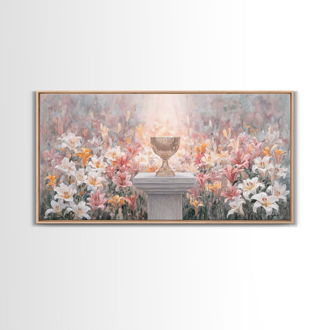 Chalice In Bloom - Framed Canvas Print - Christian Wall Art - Christian Art Canvas - Christian Christmas Art - Christian Gift - Modern Chri
