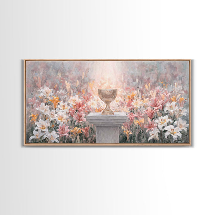Chalice In Bloom - Framed Canvas Print - Christian Wall Art - Christian Art Canvas - Christian Christmas Art - Christian Gift - Modern Chri