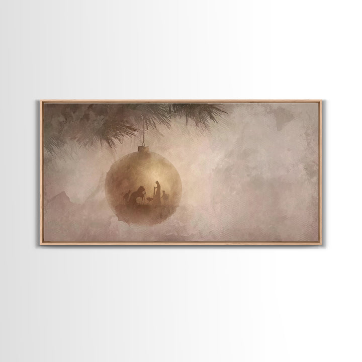 Bethlehem Light – Framed Canvas Print – Christmas Wall Art – Christian Christmas Art – Christian Art Prints – Christian Christmas Decor – F