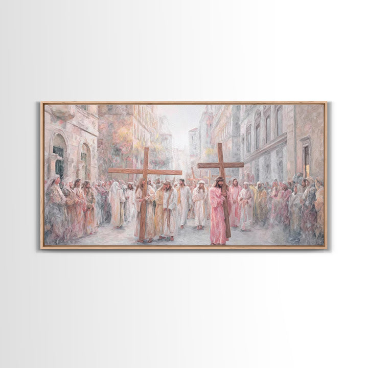 Procession Of Faith – Framed Canvas Print – Christian Wall Art – Christian Art Canvas – Christian Painting – Christian Art Print – Large Ch