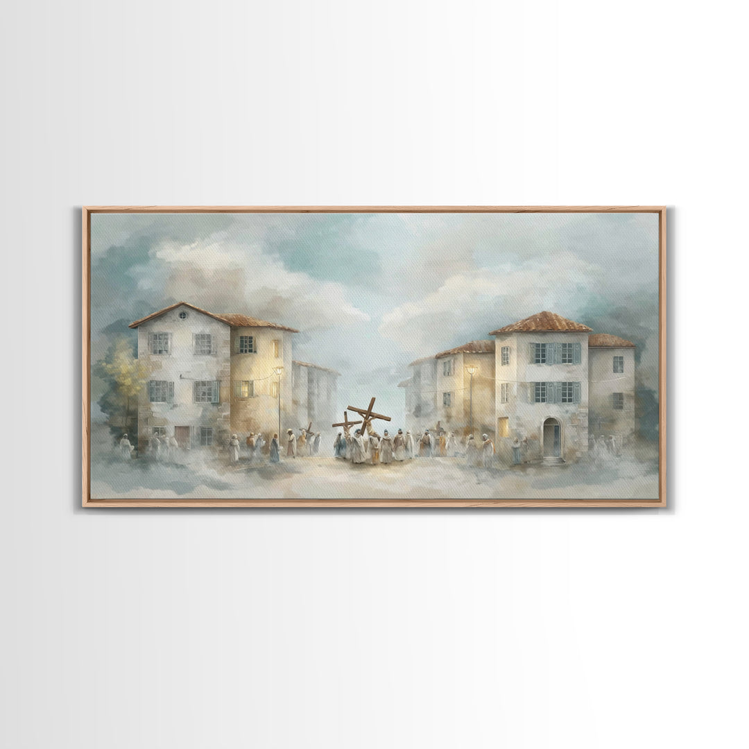 Crossroads Light – Framed Canvas Print – Christian Art Canvas – Christian Painting – Modern Christian Art – Christian Wall Art – Large Chri