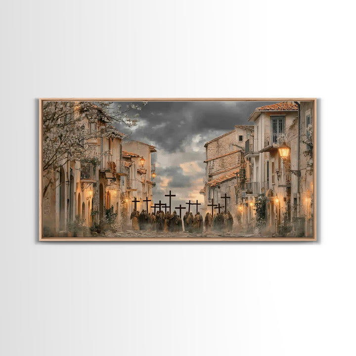 Morning Devotion | Framed Canvas Print | Christian Art | Christian Art Canvas | Christian Paintings | Moody Christmas Art | Christian Decor