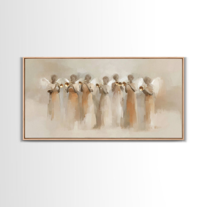 Angelic Ensemble | Framed Canvas Print | Christian Art Canvas | Modern Christian Art | Christian Painting | Christmas Art Work | Christian