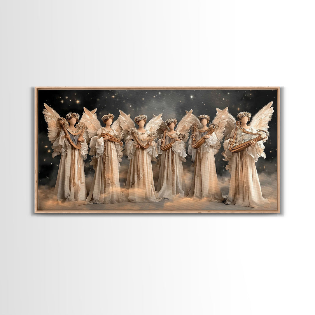 Radiant Messengers, Framed Canvas Print, Christian Art Canvas, Christian Wall Art, Large Christian Painting, Christian Christmas Decor, Chr
