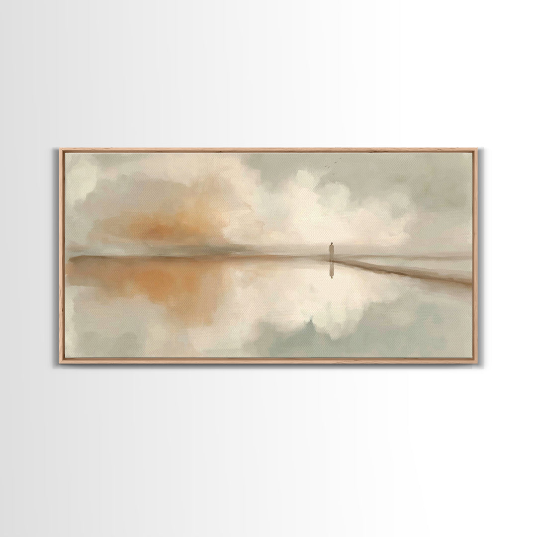 Silent Waters – Framed Canvas Print – Minimalist Christian Art – Christian Art Canvas – Christian Wall Art – Subtle Christian Paintings – J