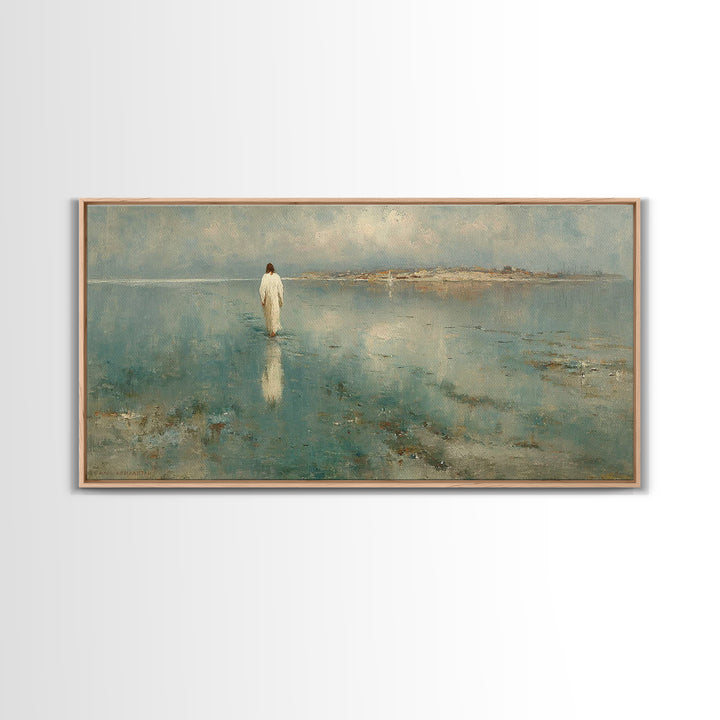 Light Of Hope, Framed Canvas Print, Christian Art Canvas, Jesus Painting, Vintage Christian Art, Christian Wall Art, Large Christian Painti