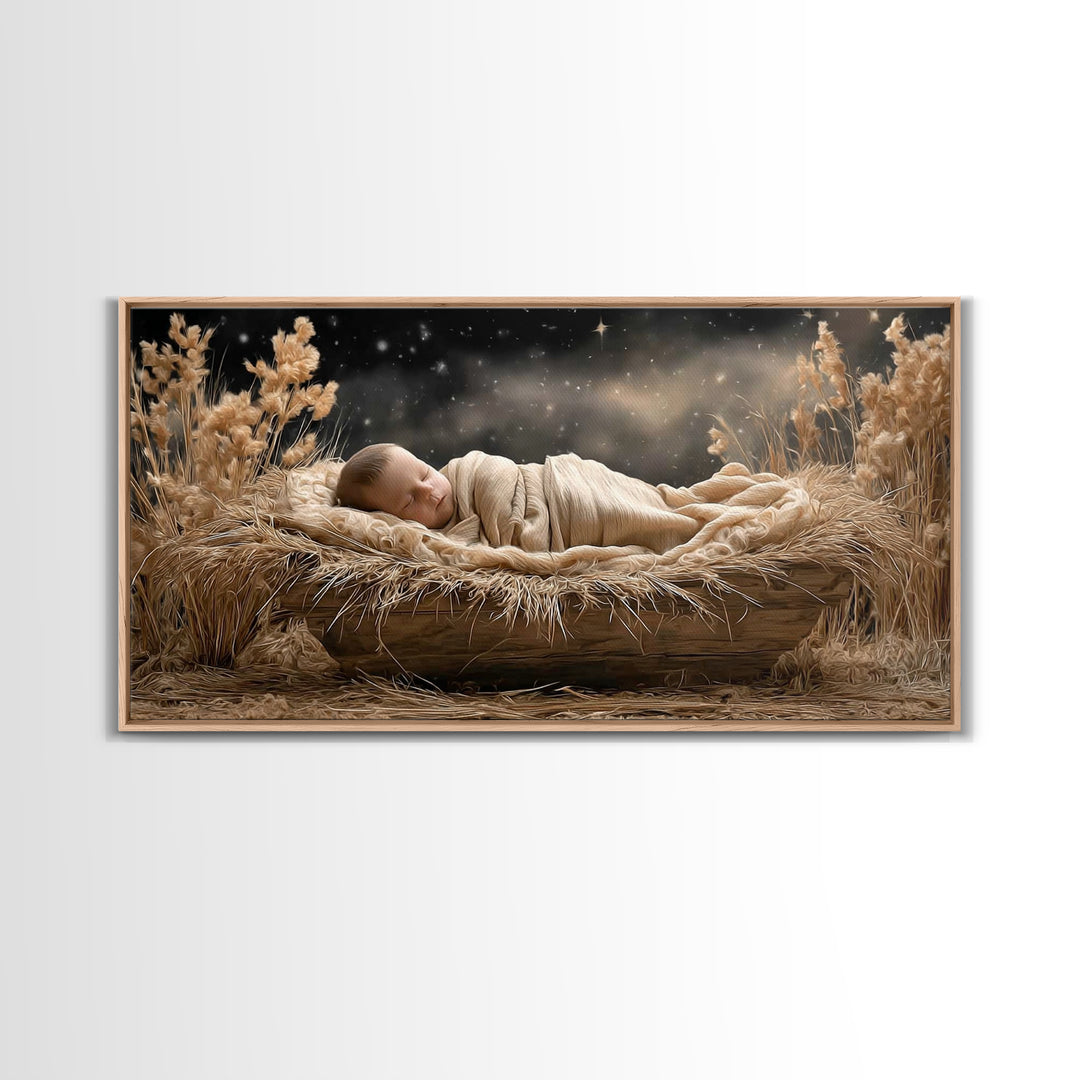 Holy Reflection, Framed Canvas Print, Christian Wall Art, Jesus Canvas Art, Moody Christian Art, Christian Art Work, Modern Christian Paint