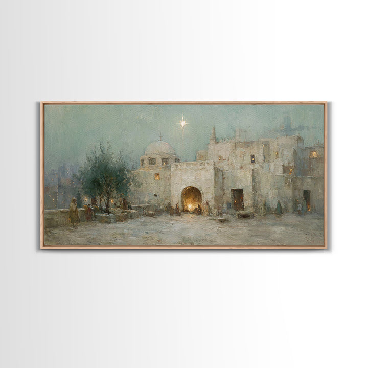 Bethlehem Light | Framed Canvas Print | Christian Wall Art | Christian Art Canvas | Christmas Art | Christian Christmas Decor