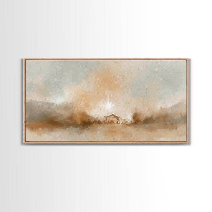 Star Of Peace - Framed Canvas Print - Christian Art Canvas - Christmas Wall Art - Jesus Christmas Art - Christian Decor