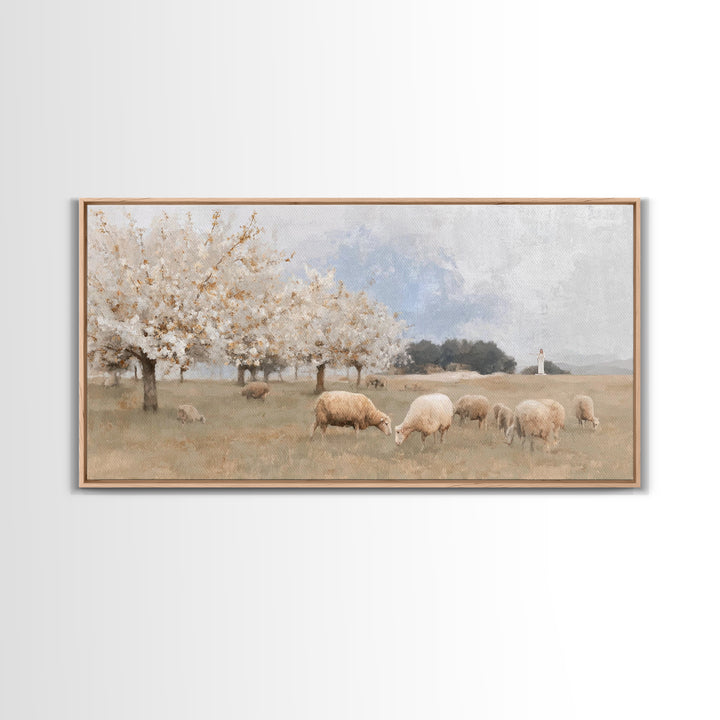 Pastures Of Hope – Framed Canvas Print – Christian Art Canvas – Christian Wall Art – Christmas Art – Christian Decor – Jesus Painting