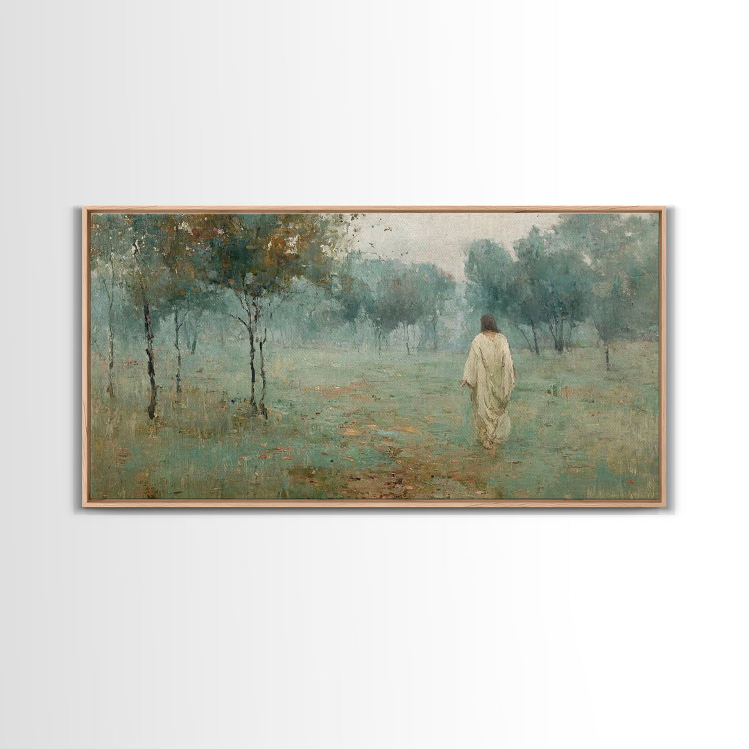 Majestic Calm, Framed Canvas Print, Christian Wall Art, Large Jesus Painting, Christian Art Canvas, Modern Christian Painting, Christmas Ar