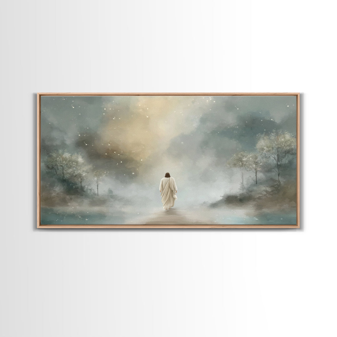 Sacred Horizon, Framed Canvas Print, Jesus Art Print, Christian Wall Art, Modern Christian Art, Christian Christmas Art, Christian Art Canv