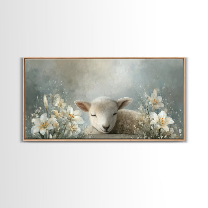 Heaven’s Innocence – Framed Canvas Print – Christian Wall Art – Christian Art Print – Christian Art Canvas – Modern Christian Art – Christi