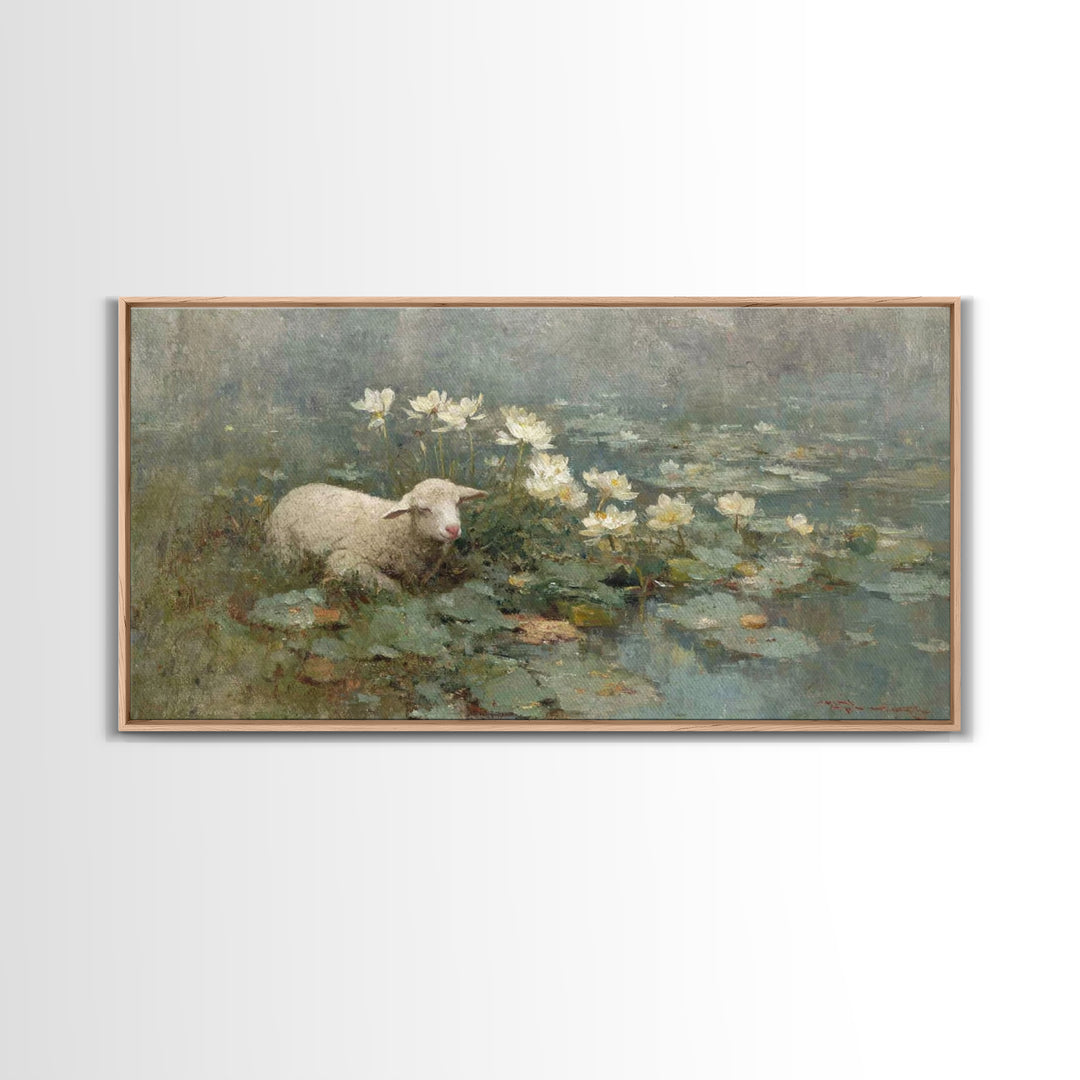 Pasture Of Hope – Framed Canvas Print – Christian Art Canvas – Christian Art Print – Christian Wall Art – Subtle Christian Art – Christian