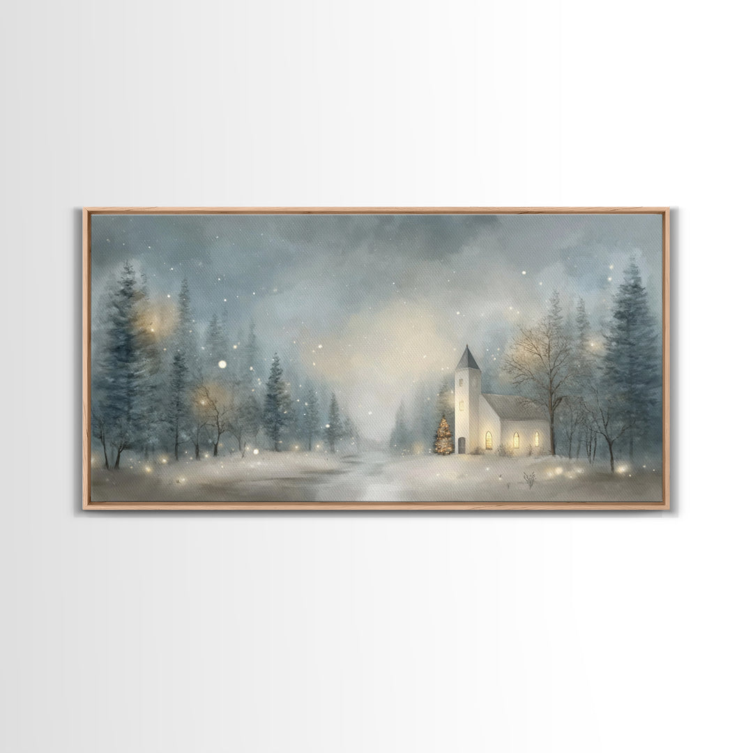 Winter Sanctuary – Framed Canvas Print – Christmas Art – Christian Wall Art – Christmas Canvas Wall Art – Framed Christmas Art – Christian