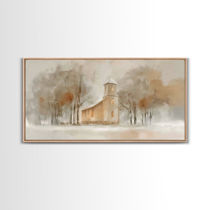 Holy Twilight – Framed Canvas Print – Christian Wall Art – Christmas Art Prints – Christian Art Canvas – Moody Christmas Art – Christian Ch