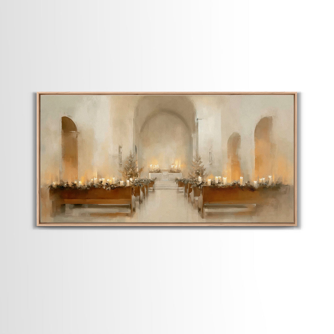 Quiet Sanctuary Peace – Framed Canvas Print – Christian Art – Minimalist Christian Art – Christmas Art Prints – Christian Decorations – Mod