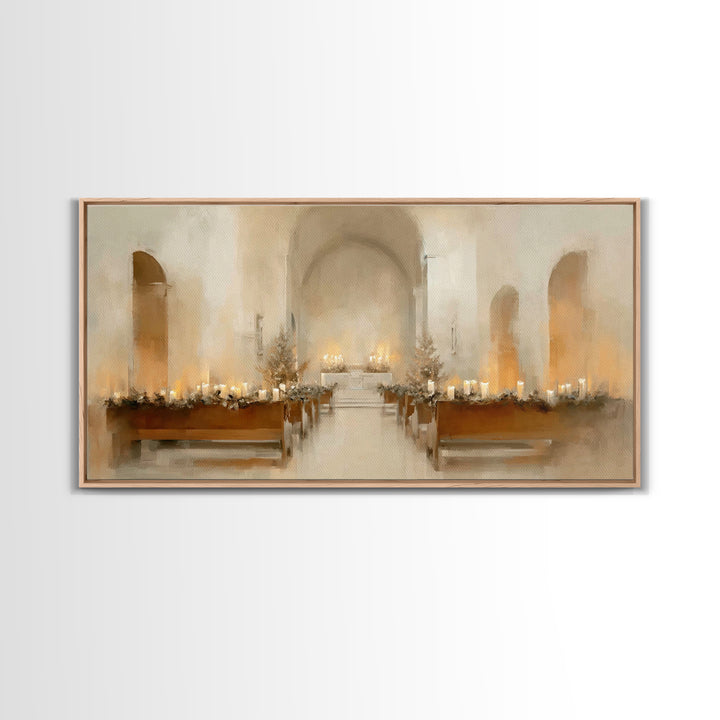 Quiet Sanctuary Peace – Framed Canvas Print – Christian Art – Minimalist Christian Art – Christmas Art Prints – Christian Decorations – Mod