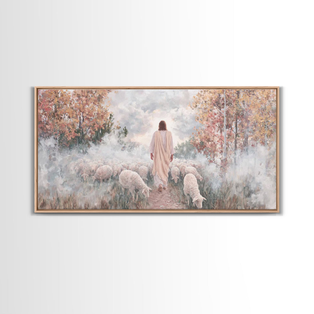 The Good Shepherd – Framed Canvas Print – Jesus Painting – Christian Wall Art – Christian Art Canvas – Christian Art Print – Christian Gift