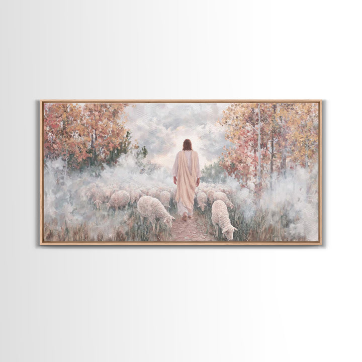 The Good Shepherd – Framed Canvas Print – Jesus Painting – Christian Wall Art – Christian Art Canvas – Christian Art Print – Christian Gift