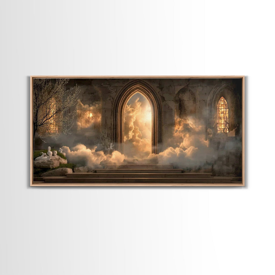 Eternal Dawn – Framed Canvas Print – Christian Art Canvas – Moody Christian Art – Christian Wall Art – Christian Art Work – Christian Decor