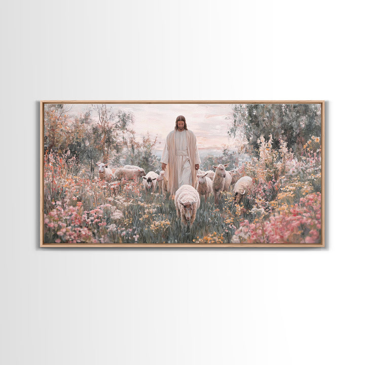 Grace In Bloom | Framed Canvas Print | Christian Wall Art | Jesus Painting | Christian Art Print | Modern Christian Art | Christian Gift Id