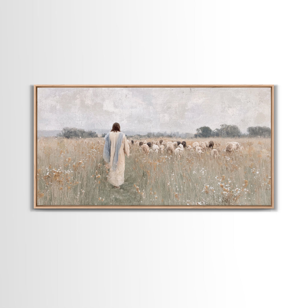 Field Of Mercy | Framed Canvas Print | Christian Art Canvas | Jesus Painting | Christian Wall Art | Modern Christian Painting | Christian D
