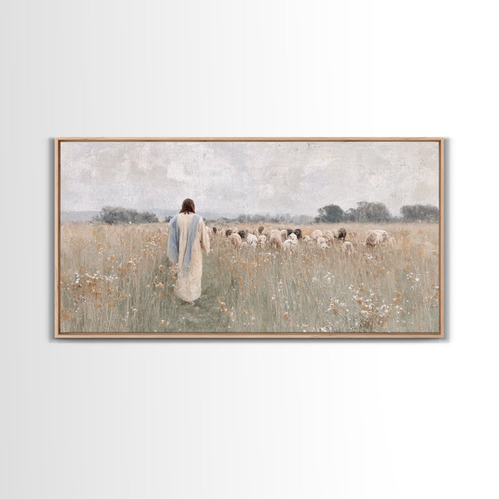 Field Of Mercy | Framed Canvas Print | Christian Art Canvas | Jesus Painting | Christian Wall Art | Modern Christian Painting | Christian D